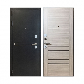 Дверь металлическая "Альфа 1", Мет Букле серый / МДФ Клен канадский (Царга), 860 мм, правая